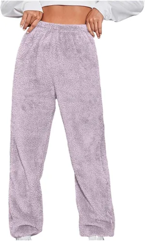 Women's Warm Sherpa Lined Athletic Sweatpants High Waisted Jogger Pants Fleece Lined Winter Thicken Outdoor Long Pants