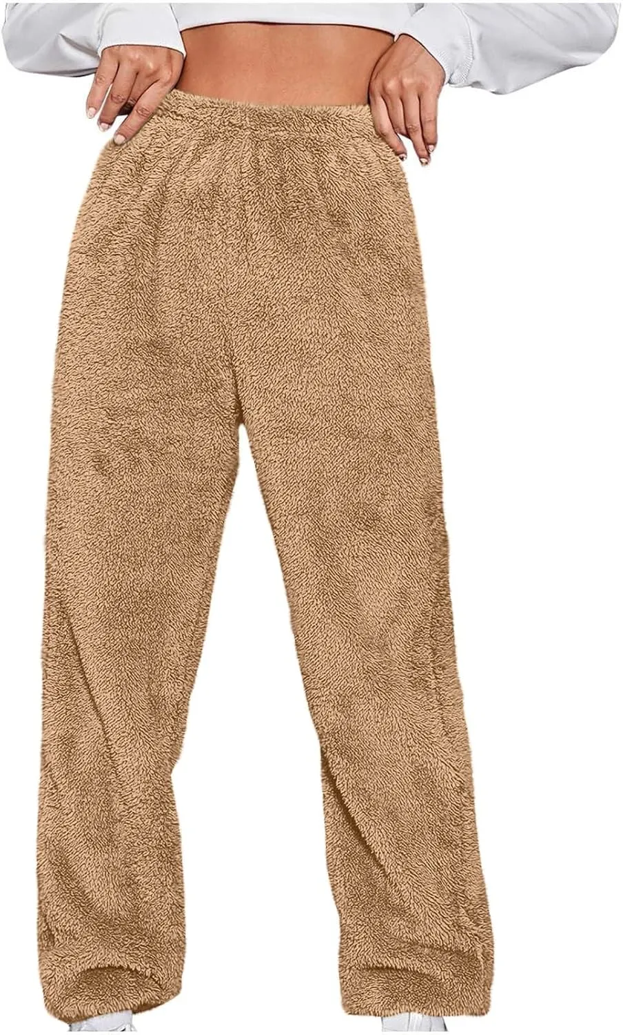 Women's Warm Sherpa Lined Athletic Sweatpants High Waisted Jogger Pants Fleece Lined Winter Thicken Outdoor Long Pants