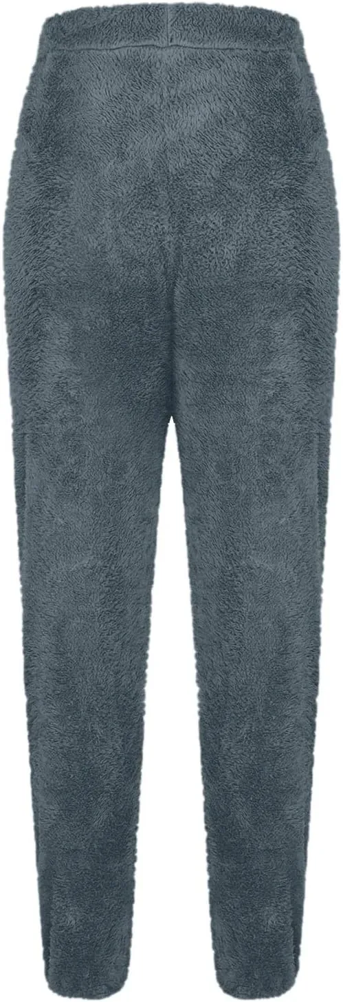 Women's Warm Sherpa Lined Athletic Sweatpants High Waisted Jogger Pants Fleece Lined Winter Thicken Outdoor Long Pants