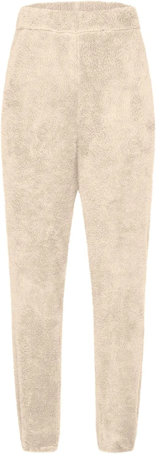 Women's Warm Sherpa Lined Athletic Sweatpants High Waisted Jogger Pants Fleece Lined Winter Thicken Outdoor Long Pants