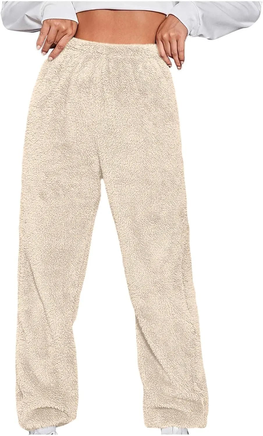 Women's Warm Sherpa Lined Athletic Sweatpants High Waisted Jogger Pants Fleece Lined Winter Thicken Outdoor Long Pants