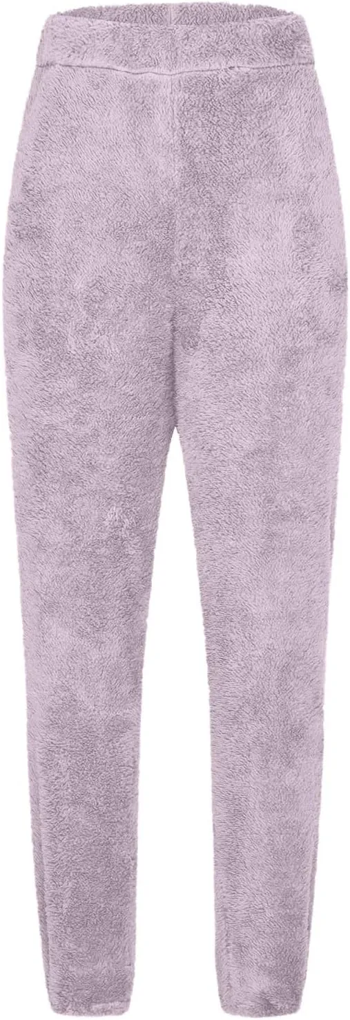 Women's Warm Sherpa Lined Athletic Sweatpants High Waisted Jogger Pants Fleece Lined Winter Thicken Outdoor Long Pants