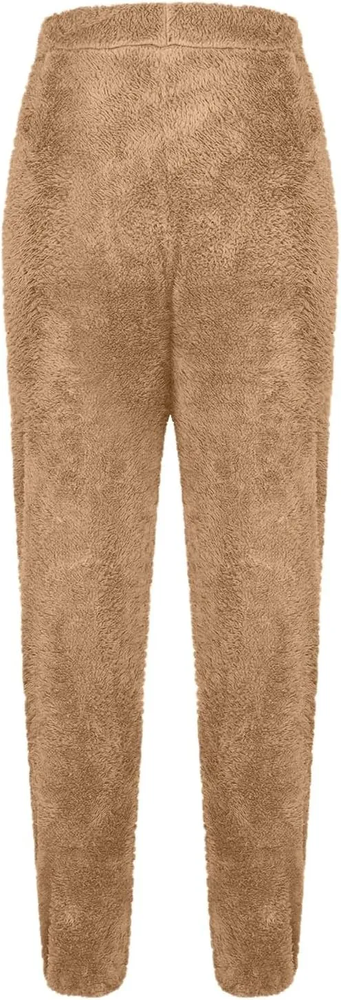 Women's Warm Sherpa Lined Athletic Sweatpants High Waisted Jogger Pants Fleece Lined Winter Thicken Outdoor Long Pants