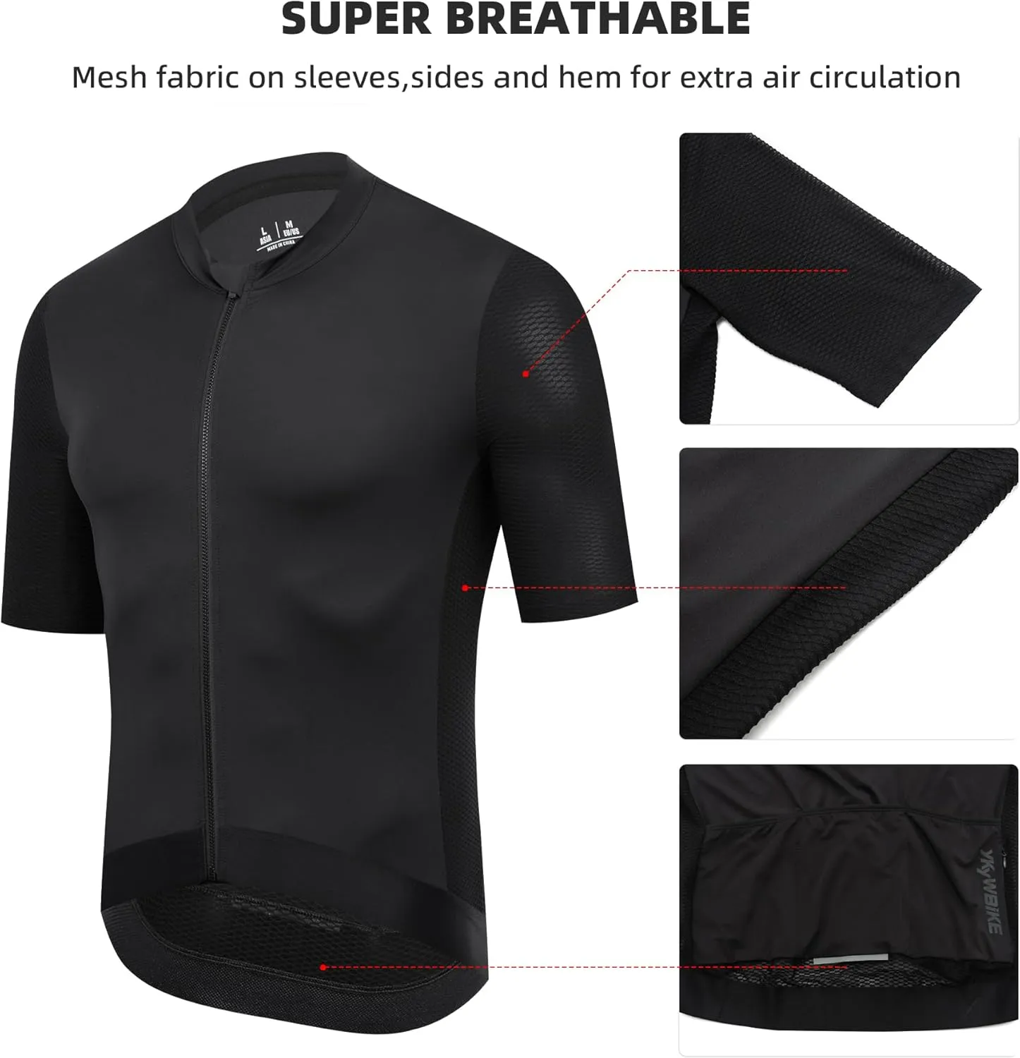 YKYWBIKE Cycling Jersey Men Short Sleeve Bike Jersey with Pockets Biking Shirts for Men Cycling Breathable MTB Biker Shirts