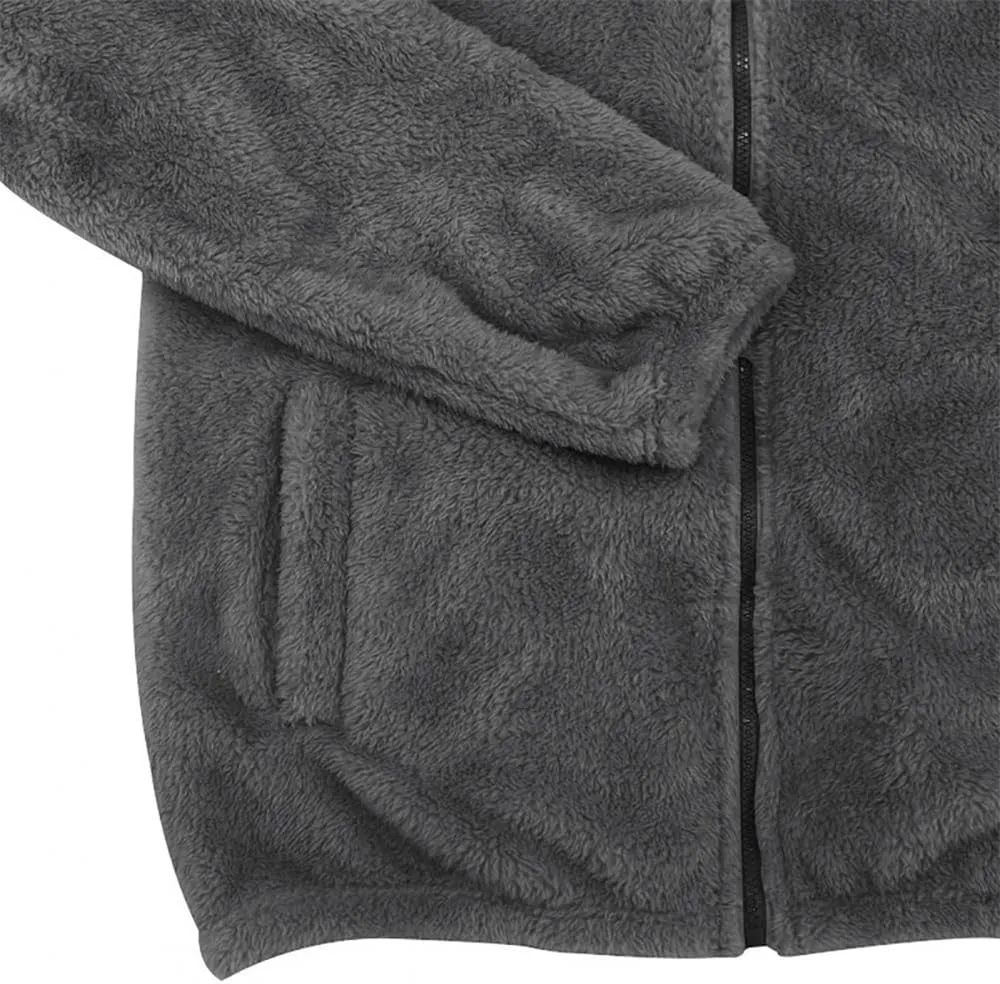 YTR6TW Men's Winter Zipper Coat Hooded Jacket Men's Plush Hooded Cardigan