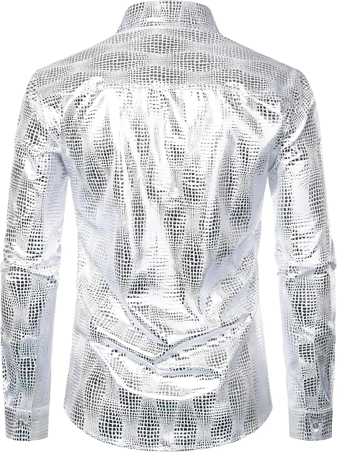 ZEROYAA Men's Luxury Paisley Dress Shirt Shiny Floral Printed Button Down Shirts for Party Prom